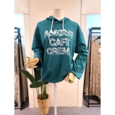 아모르 후드 티셔츠 블랙