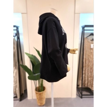 아모르 후드 티셔츠 블랙
