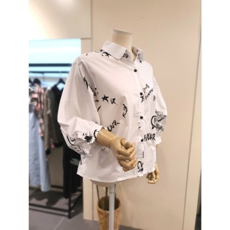 러브 셔링 7부 셔츠 화이트