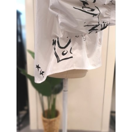 러브 셔링 7부 셔츠 화이트