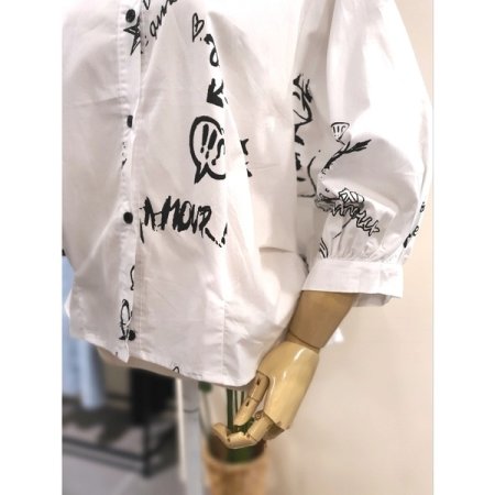 러브 셔링 7부 셔츠 화이트