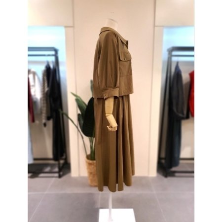 에펭 7부소매 원피스 세트 다크베이지