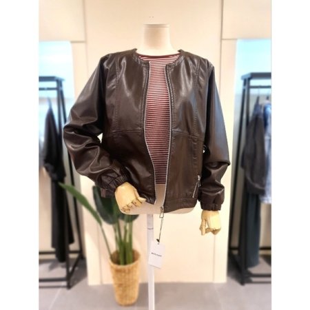 후드탈부착 집업점퍼 브라운