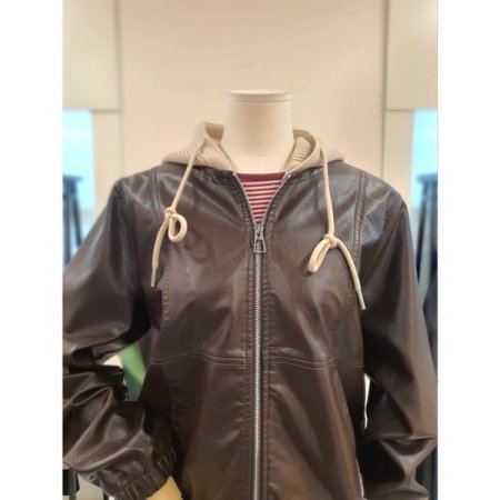 후드탈부착 집업점퍼 브라운