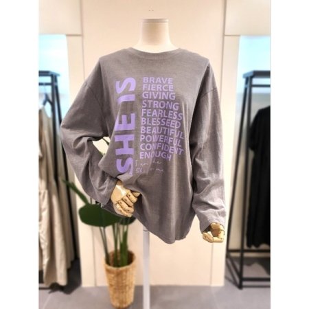 컬러 루즈핏 긴팔티셔츠 민트