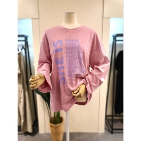 컬러 루즈핏 긴팔티셔츠 민트