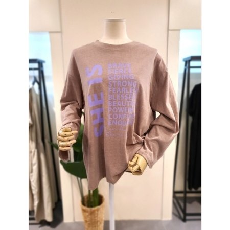 컬러 루즈핏 긴팔티셔츠 민트