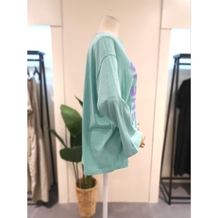 컬러 루즈핏 긴팔티셔츠 민트