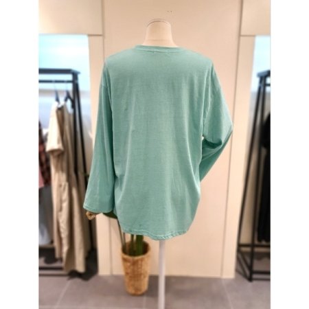 컬러 루즈핏 긴팔티셔츠 민트