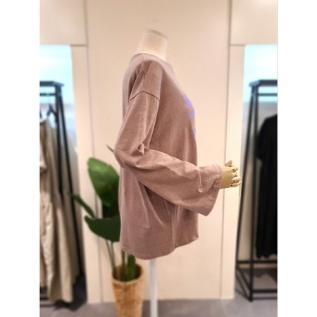 컬러 루즈핏 긴팔 티셔츠 베이지