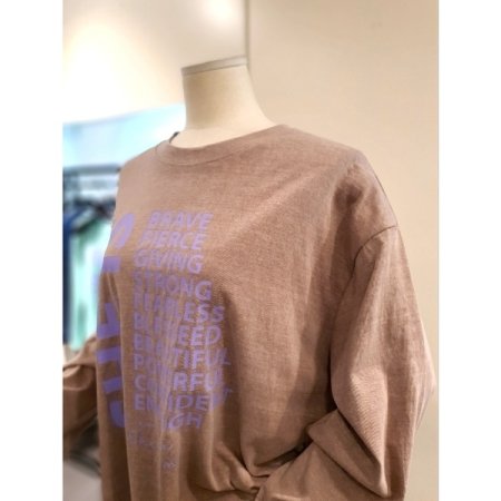 컬러 루즈핏 긴팔 티셔츠 베이지