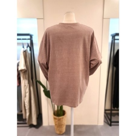 컬러 루즈핏 긴팔 티셔츠 베이지