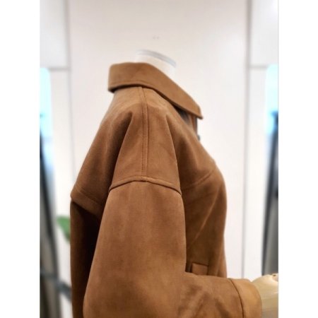 스웨이드 투웨이 집업 점퍼 브라운