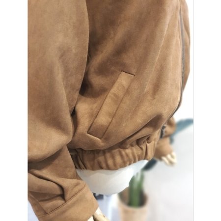 스웨이드 투웨이 집업 점퍼 브라운