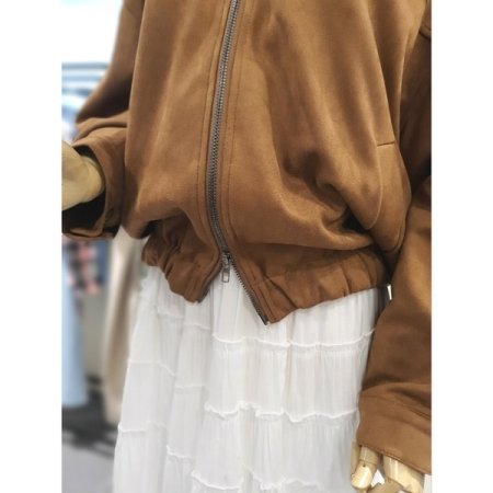 스웨이드 투웨이 집업 점퍼 브라운