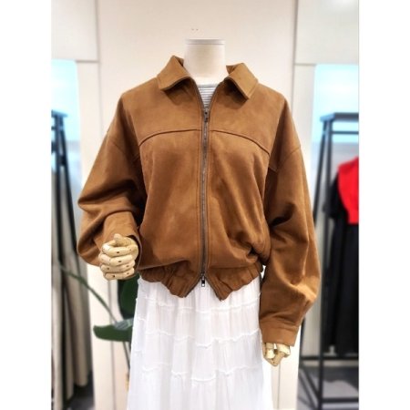 스웨이드 투웨이 집업 점퍼 블랙