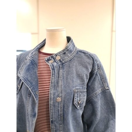 차이나 카라 청자켓 다크블루