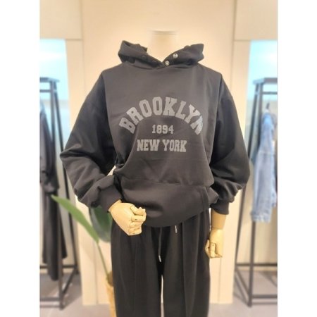 브룩 후드 트레이닝 세트 블랙