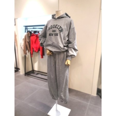 뉴욕 후드 트레이닝 세트 그레이