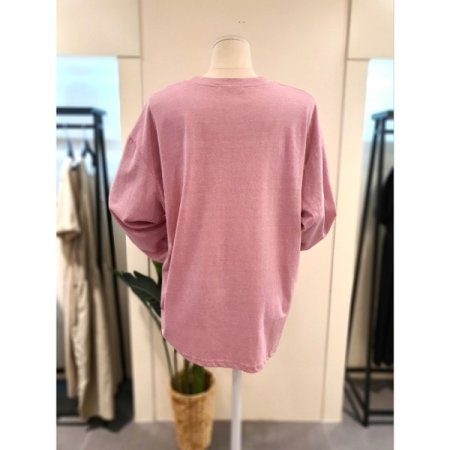 미스칸트 컬러 프린팅 긴팔 티셔츠 핑크