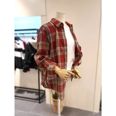 스카이 체크 셔츠 레드