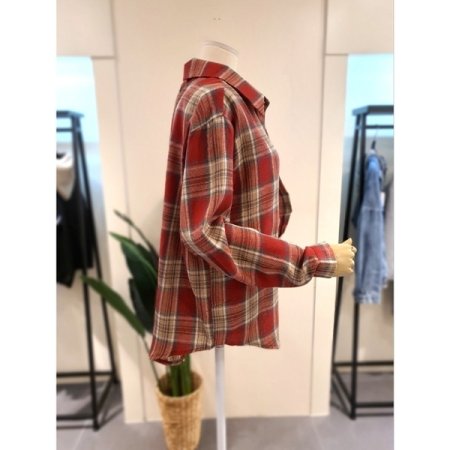 스카이 체크 셔츠 레드