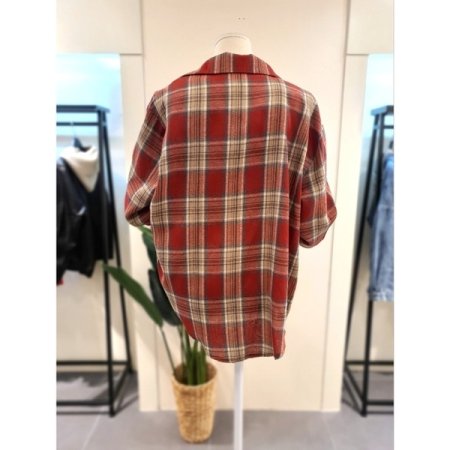 스카이 체크 셔츠 레드