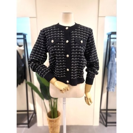 르마 니트 가디건 블랙