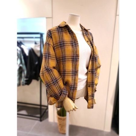 선셋 체크 셔츠 옐로우