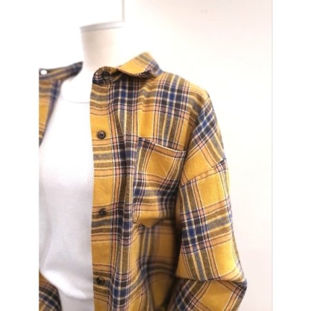 선셋 체크 셔츠 옐로우