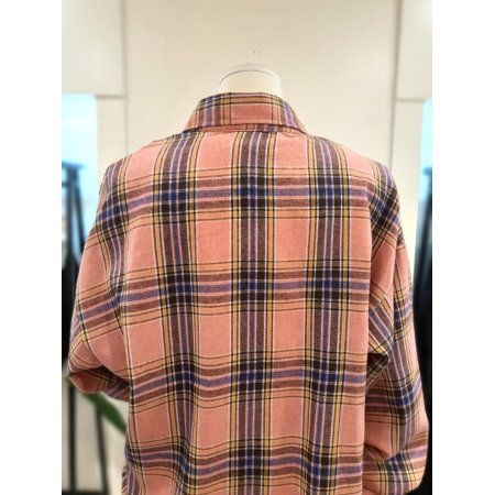 선셋 체크 남방 핑크