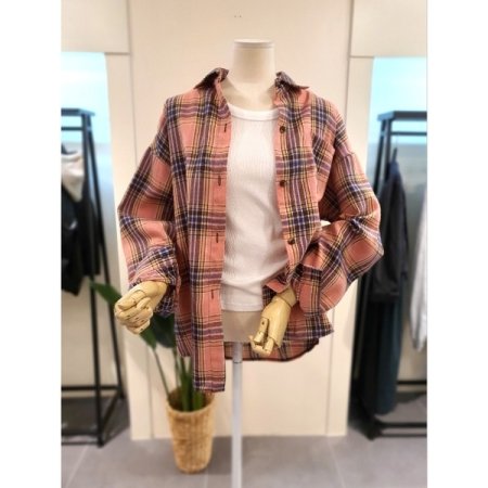 선셋 체크 셔츠 민트