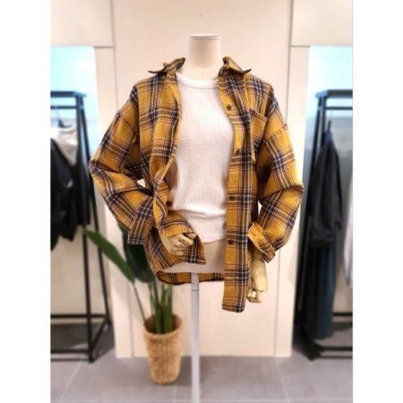 선셋 체크 셔츠 민트