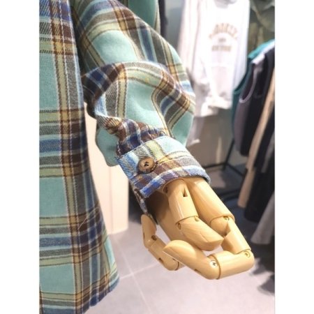 선셋 체크 셔츠 민트