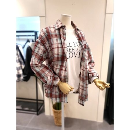 63 체크 셔츠 레드
