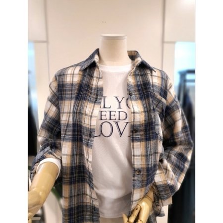 소프트 체크 셔츠 네이비