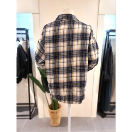 소프트 체크 셔츠 네이비