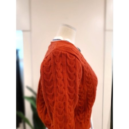 패치 프레피 니트 가디건 브릭