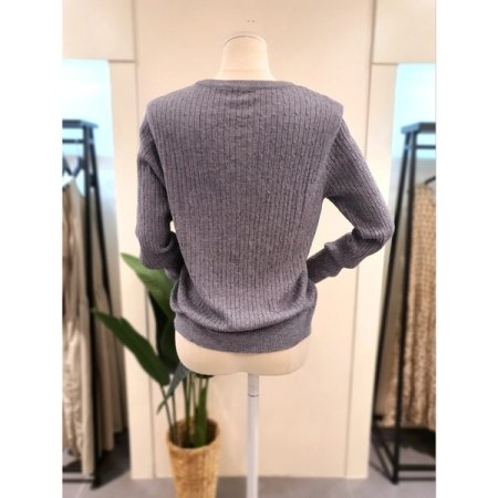 라운드넥 리본 자수 가디건 4색상