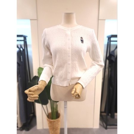 베어 자수 꽈배기 가디건 4색상