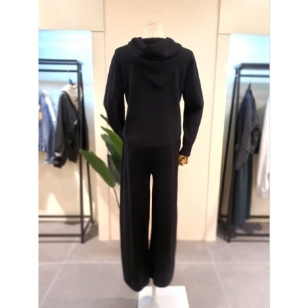 니트 후드집업 팬츠 세트 블랙
