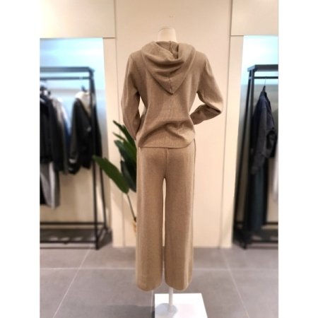 니트 후드집업 팬츠 세트 베이지