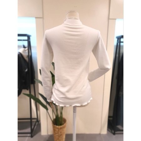 물결 반목 슬림핏 티셔츠 아이보리