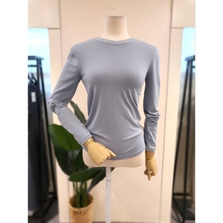 베이직 라운드넥 긴팔 티셔츠 카키