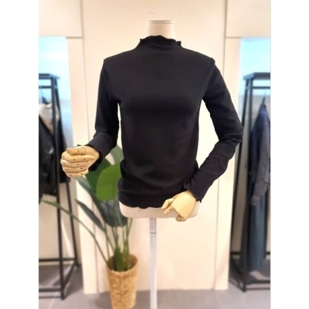 물결 반목 긴팔 티셔츠 브라운