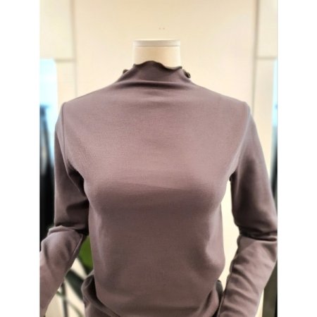 물결 반목 긴팔 티셔츠 브라운