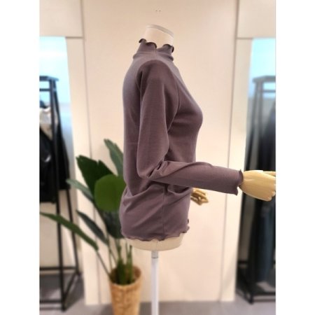 물결 반목 긴팔 티셔츠 브라운