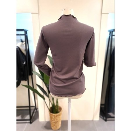 물결 반목 긴팔 티셔츠 브라운