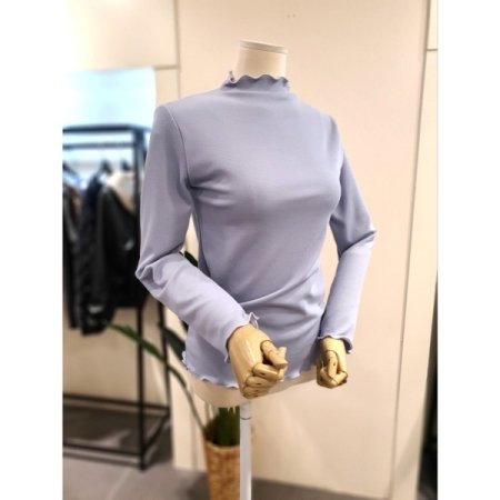 물결 반목 긴팔티 스카이블루