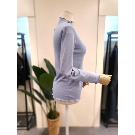 물결 반목 긴팔티 스카이블루